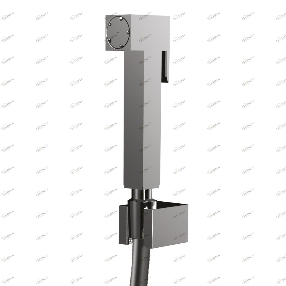 Graffio Гиперскоп латунной квадратной кнопки, опора из АБС-пластика, СЕРЕБРЯНЫЙ гибкий шланг 120 см IP702 