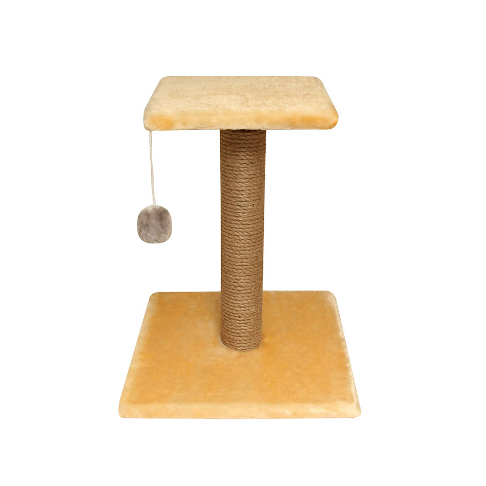 ПР0055176 Когтеточка для кошек Стойка №6 с полочкой и игрушкой однотонная 36х36х45см TRIOL 