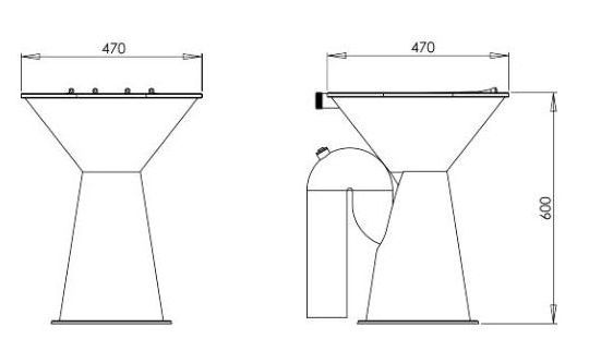 46264 Напольная раковина стоящая квадратная PURUS  - Вид №1