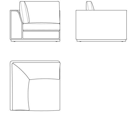 Тканевое угловое кресло Sicis ARCH-00046664 - Вид №2
