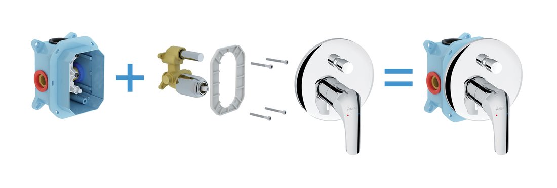 Смеситель скрытого монтажа c переключателем RS 065.01 Ravak X070050 - Вид №1