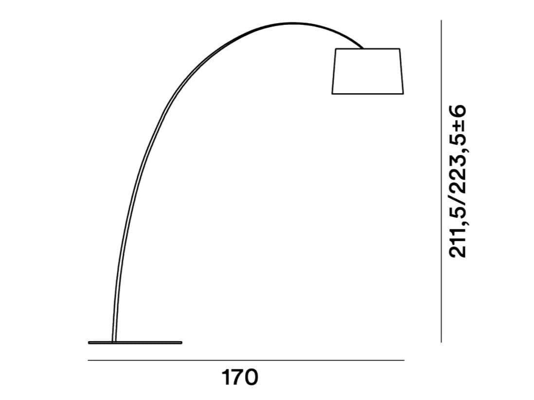 Дуговая лампа с металлическим основанием и дубовым диффузором Foscarini ARCH-00003647 - Вид №3