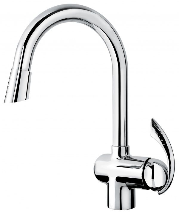 72066CR Смеситель Ramses 72066 с вытяжным изливом для кухни, цвет хром EMMEVI