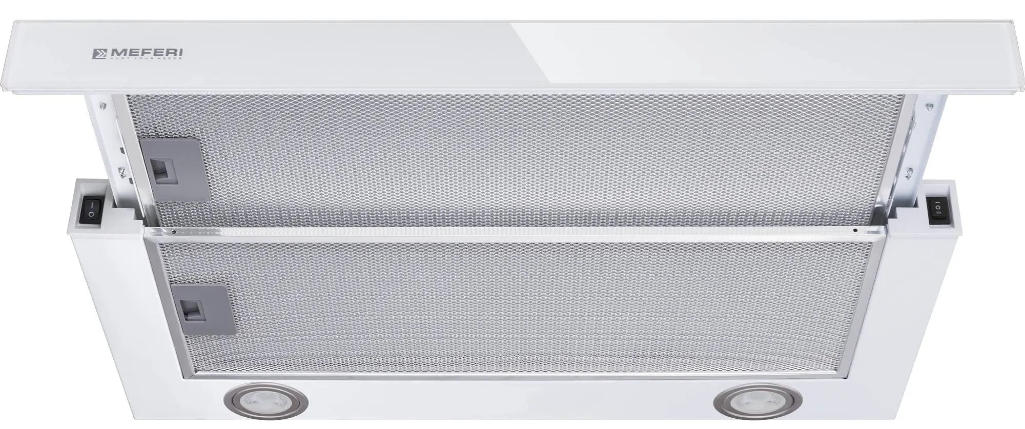 9168672 Вытяжка телескопическая Meferi SLIDEBOX60WH GLASS ULTRA белый/белый STDN-0017073 - Вид №4