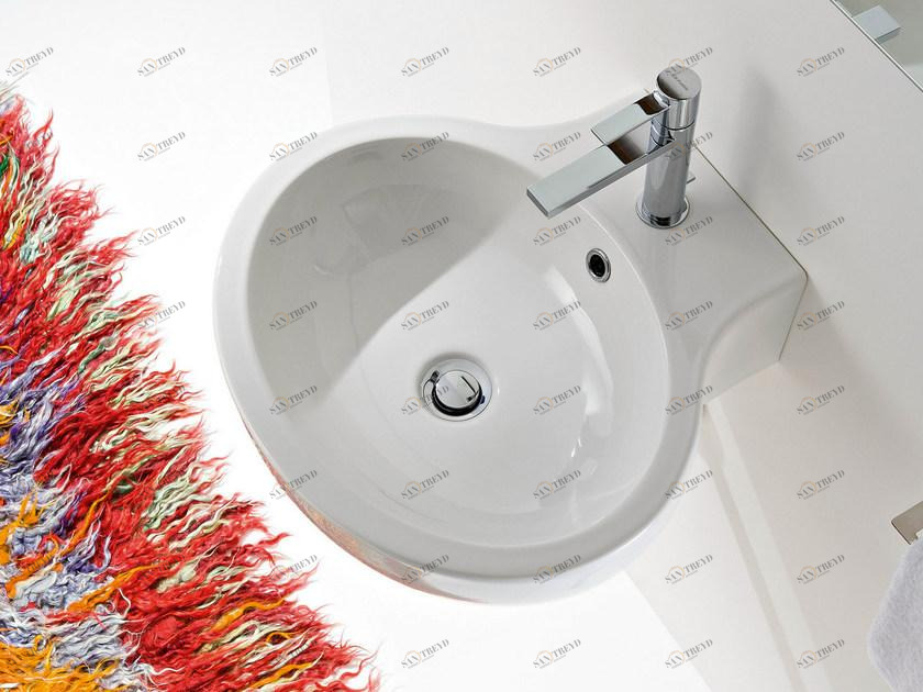 8110 Подвесная раковина настенная овальная Scarabeo Ceramiche Planet белая