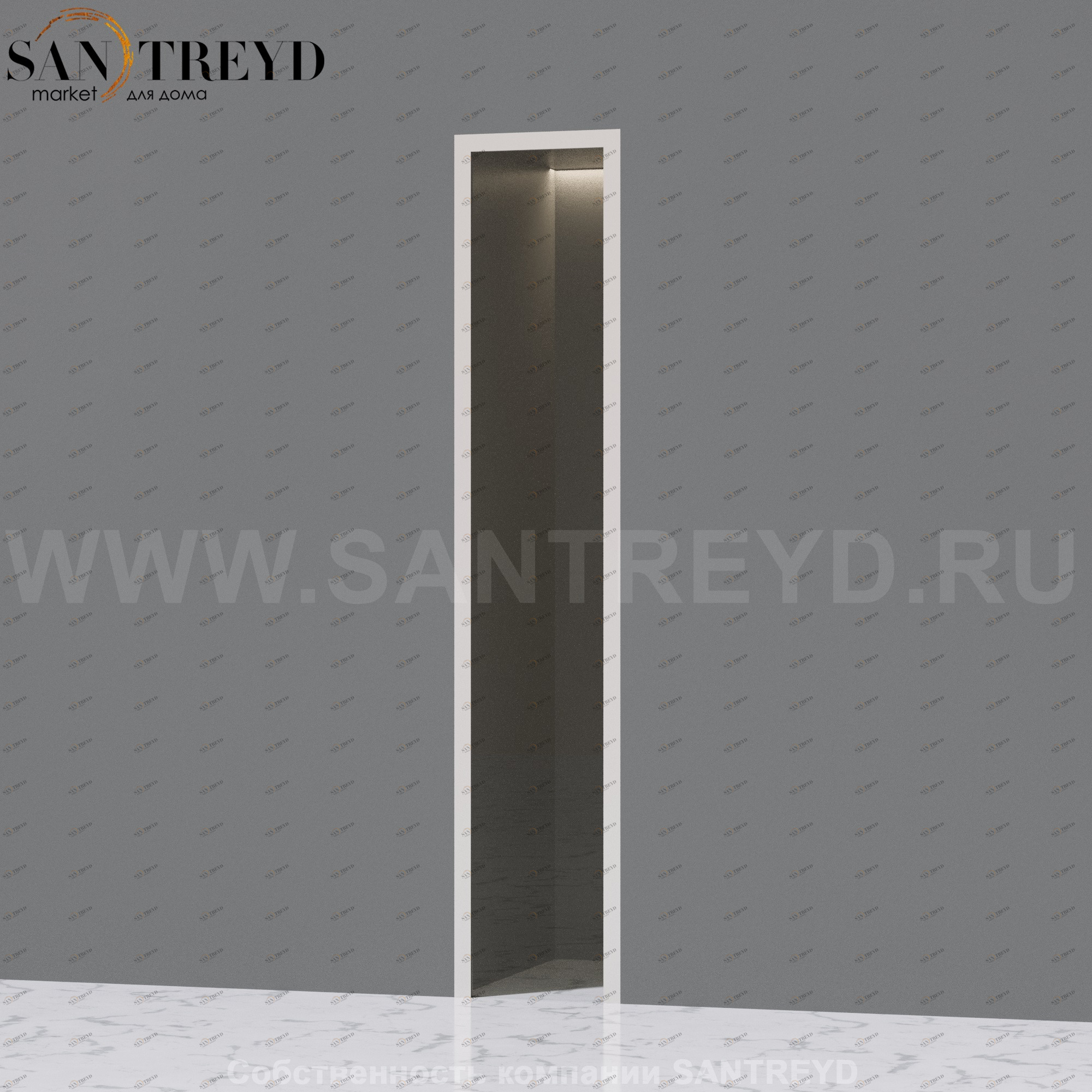 Effegibi SPAZIOFILO Стеклянная панель без порога. Размер: длина 51 см, высота 202 см SF40