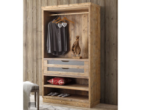 Деревянный шкаф с комодом