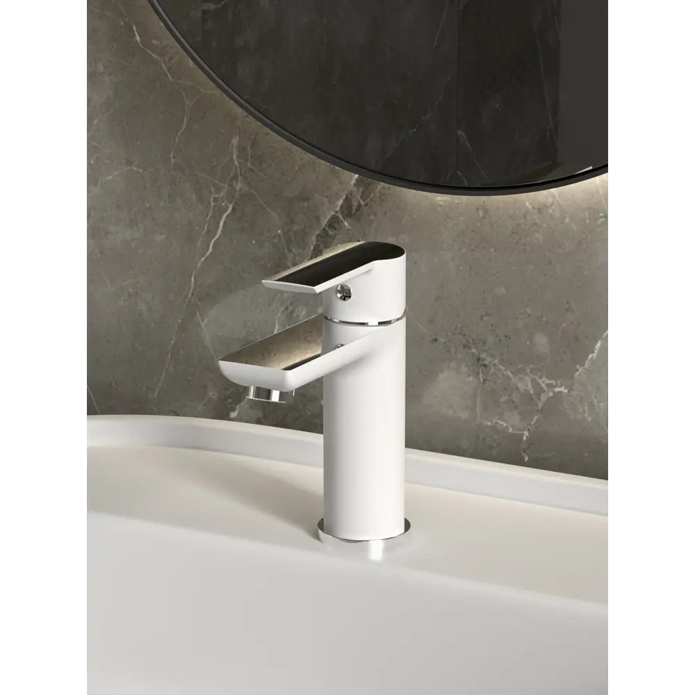 Смеситель ESKO Lucca для раковины — белый матовый с хромом 89358550 STLM-1517663 - Вид №5