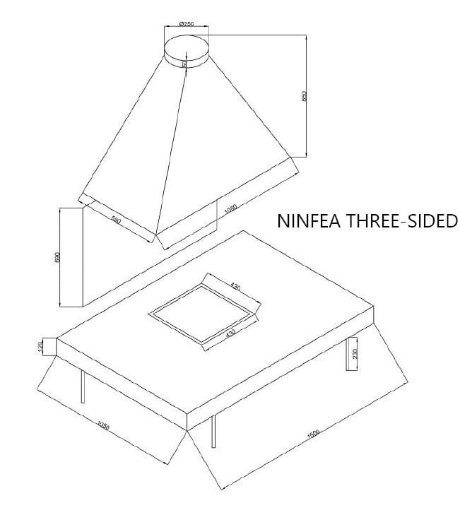 Газовый угловой камин ITALKERO NINFEA ARCH-00017824