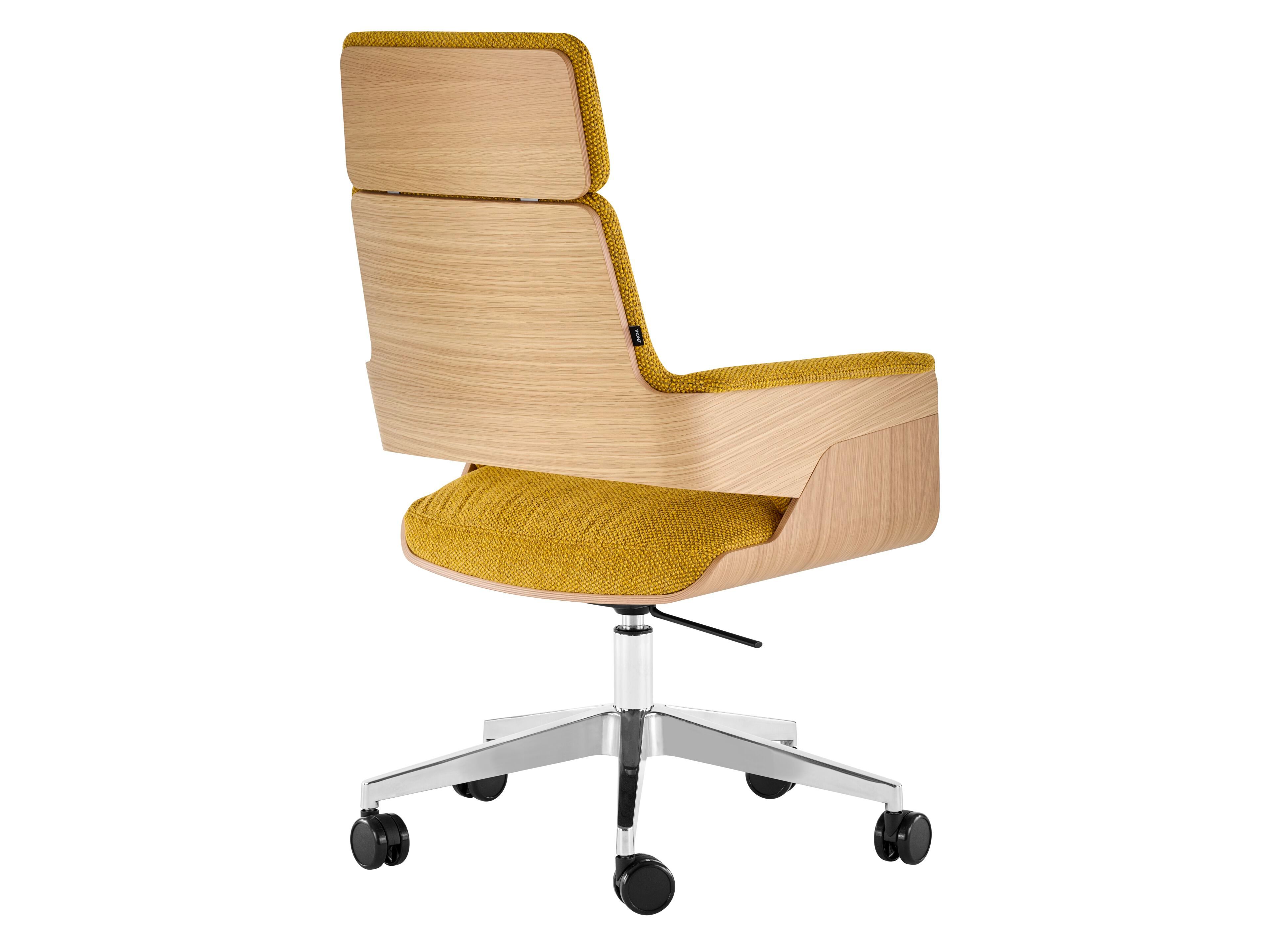 Кожаное офисное кресло с колесами и подлокотниками с 5 спицами THONET S 840 ARCH-00143804 - Вид №2