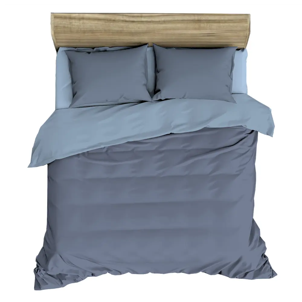 Комплект постельного белья НТК полутораспальный из полисатина насыщенного синего цвета 89404962 STLM-1578490 - Вид №1