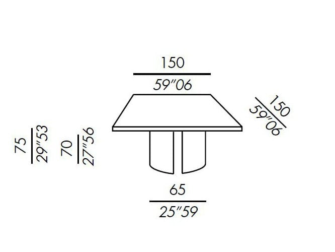 Деревянный квадратный обеденный стол Meridiani ARCH-00100928 - Вид №2