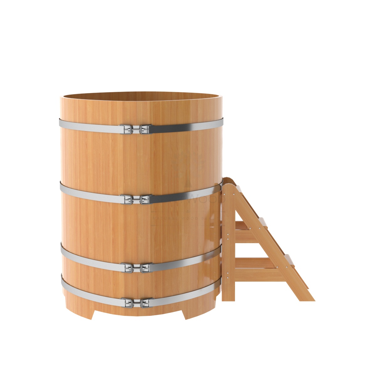 1191 Купель овальная из лиственницы 1,15х1,83х1,4 натуральная премиум Alyarus  - Вид №2