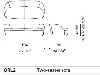 Cappellini 3-х местный диван Orla sun-id-1406992 - Вид №6