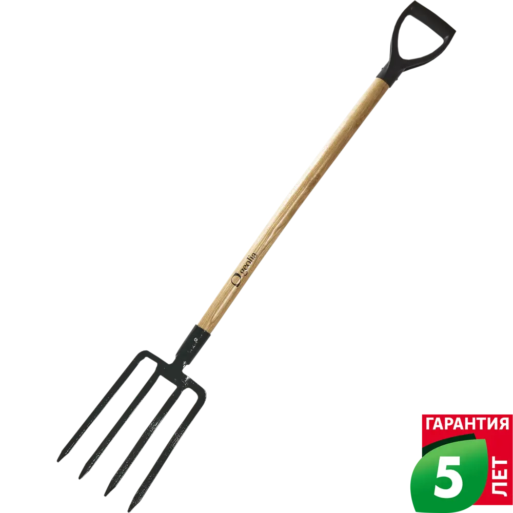 Вилы копательные GEOLIA с эргономичной рукояткой и стальными зубьями 84066804 STLM-1337770