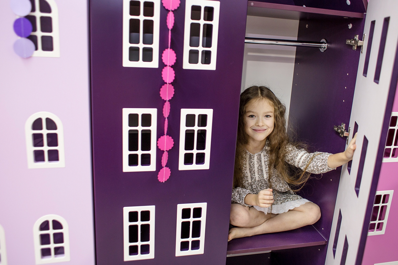 Шкаф-домик детский двухдверный "Амстердам-1" МАНДАРИН АМСТЕРДАМ 179524 Фиолетовый Santreyd  - Вид №7