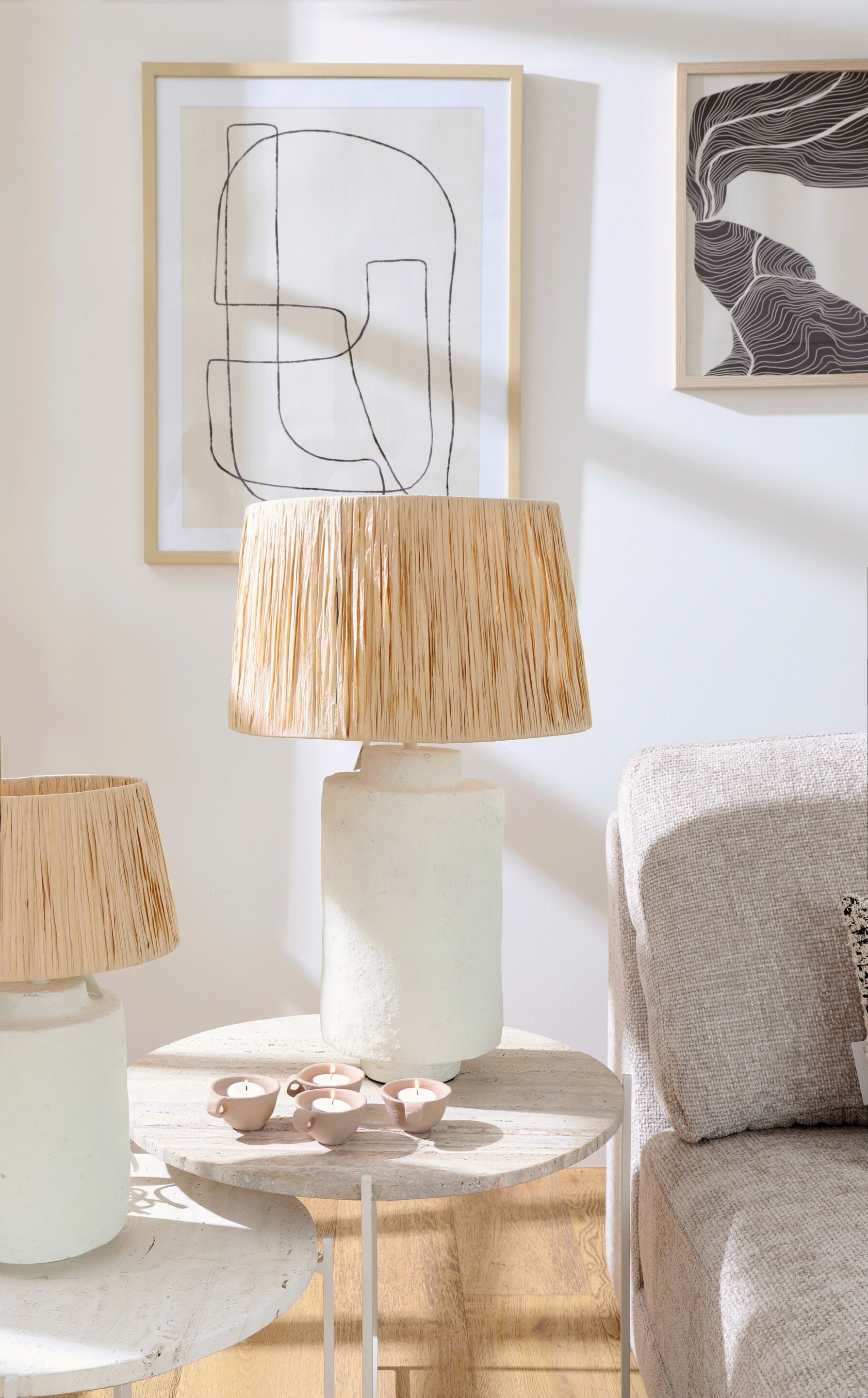 Настольная лампа из песты и рафии POMAX FELISA ARCH-00046445 - Вид №2