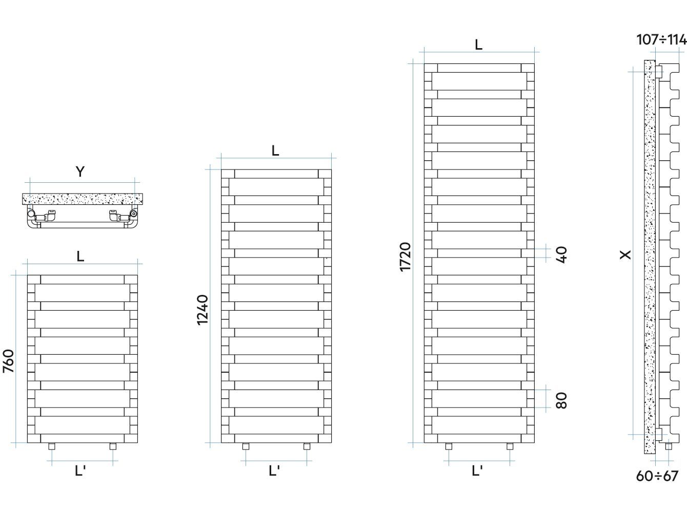 Идеальный алюминиевый радиатор для ванной комнаты Irsap ARCH-00108546 - Вид №7
