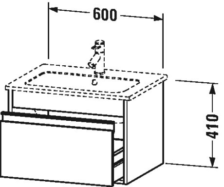 KT641804343 Тумбочка подвесная Ketho #KT6418 600 x 475 мм Базальт матовый, декор Duravit - Вид №1