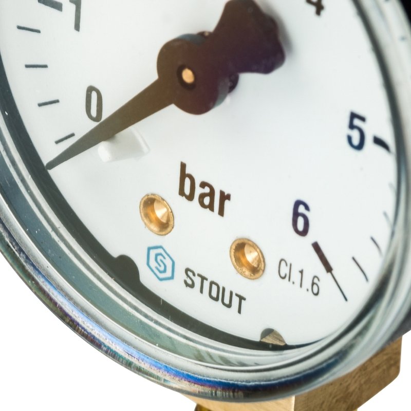 Манометр радиальный 63 мм 1/4" 6 бар STOUT SIM0010630608 - Вид №4