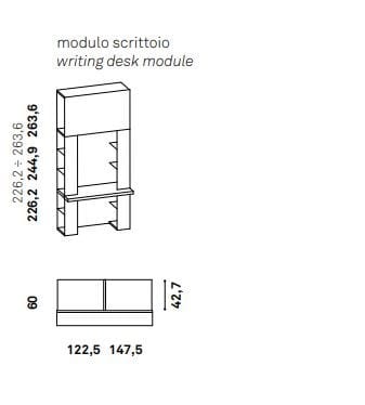 Шкаф с письменным столом и витриной Caccaro Roomy ARCH-00089556 - Вид №4