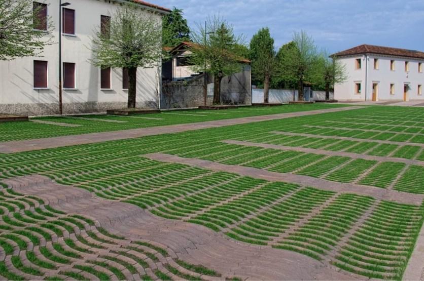 FAVARO1 Бетонная решетка, покрытая травой Via veneto sun-id-1418174 - Вид №2