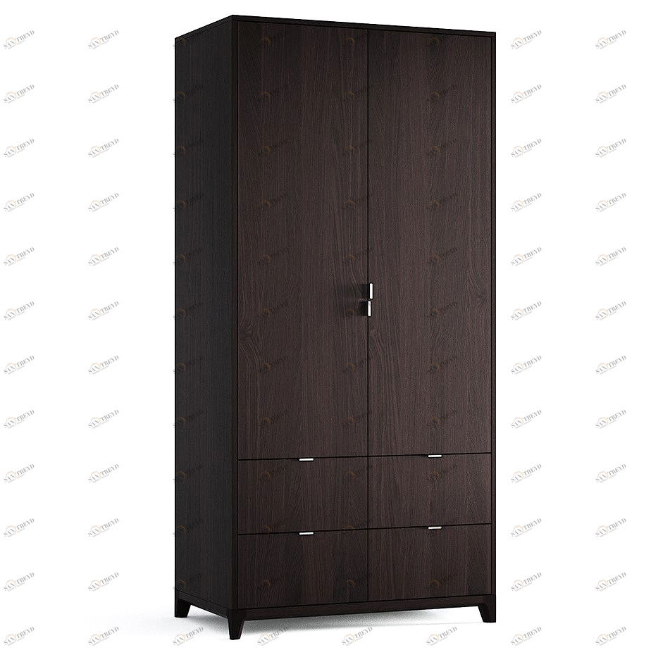 Шкаф двухдверный с ящиками дуб венге Case №4 THE IDEA  210403 Венге;черный 