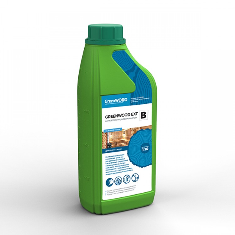 GWE-BK/01 GreenLAB GREENWOOD EXT B Концентрат 1:10, 1 л, МОЮЩЕЕ СРЕДСТВО С ДЕЗИНФИЦИРУЮЩИМ ЭФФЕКТОМ 
