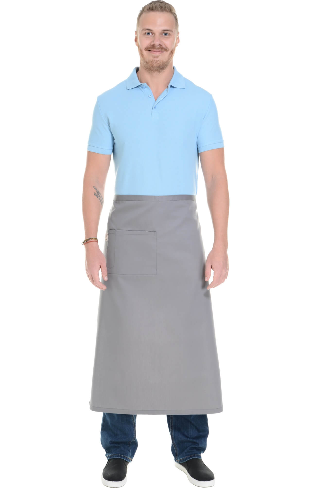 60134 Фартук удлиненный dark grey (темно-серый) HORECA  Одежда для официантов  размер  - Вид №6