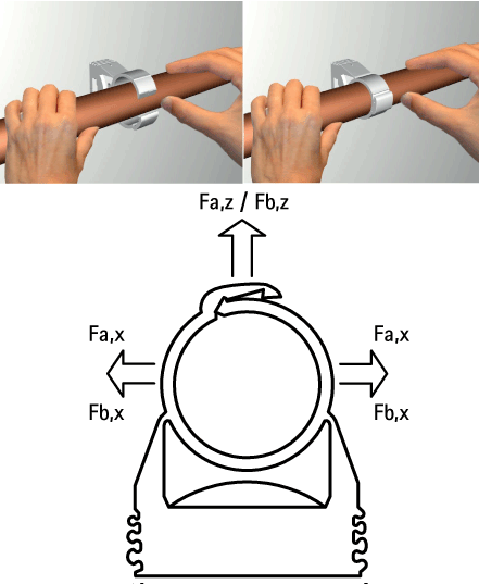 08541075 starQuick® Clamp (Grey) — Ø 71 — 115 mm для сантехнических труб и труб с электрокабелями для крепления стене, полу или потолку walraven  - Вид №2