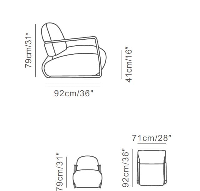 Кресло из искусственного меха с подлокотниками CAMPO DE' FIORI TANGO ARCH-00095981 - Вид №14