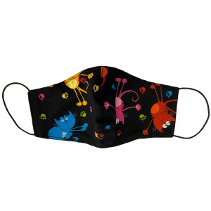 ПР0051832 Маска защитная (для людей) многоразовая двухслойная Мистер Кэт, размер L,XL Pride