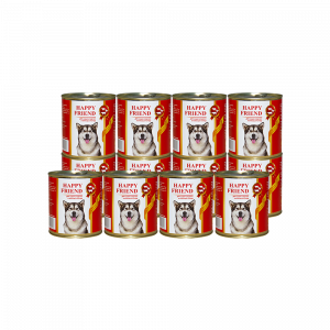 ПР0049105*12 Корм для собак для средних и крупных пород мясное ассорти банка 750г (упаковка - 12 шт) HAPPY FRIEND