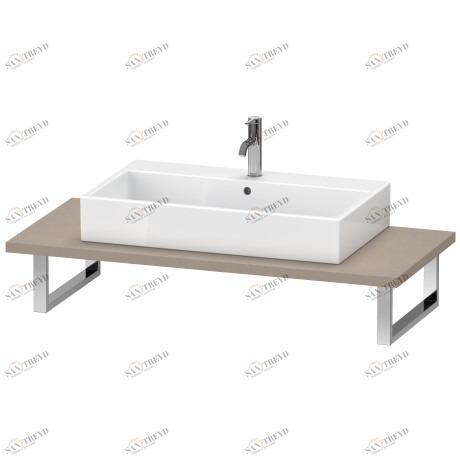 LC104C07575 Консоль для накладной и встраиваемой сверху раковины компакт, Толщина консоли 30 мм L-Cube #LC104C 480 мм Лен, декор Duravit