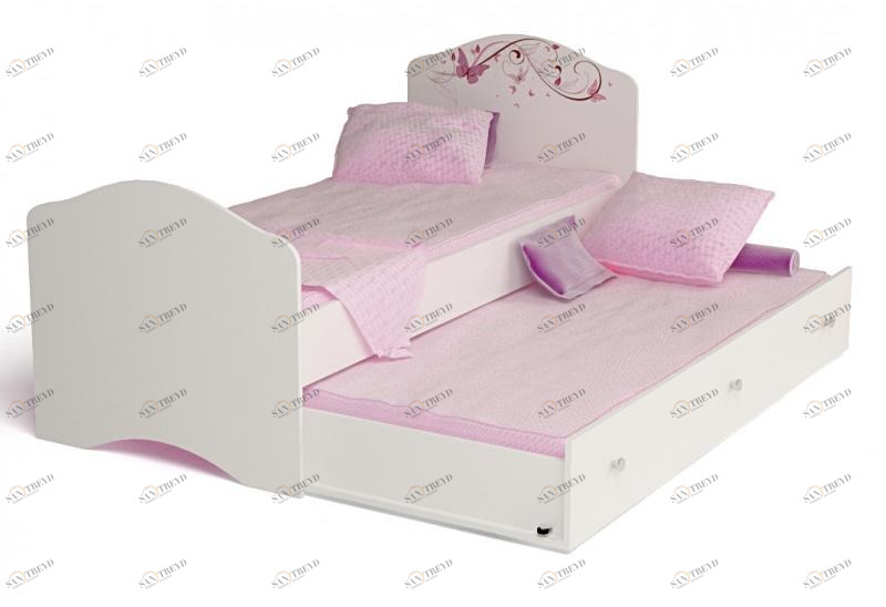 Кровать классика ABC-KING Фея с рисунком без страз (190*90) без ящика и матраса 4631147954633