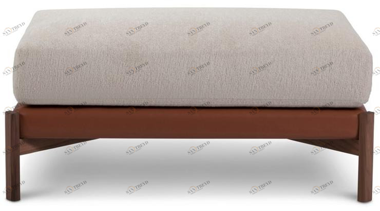 Duvivier Canapés Прямоугольный пуф из кожи и ткани Jules sun-id-1499184