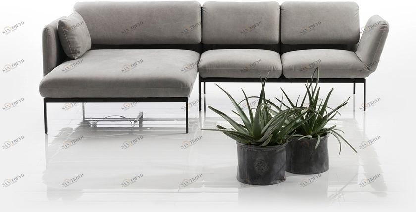 brühl 3-местный мягкий диван из ткани с шезлонгом Roro sun-id-1476589