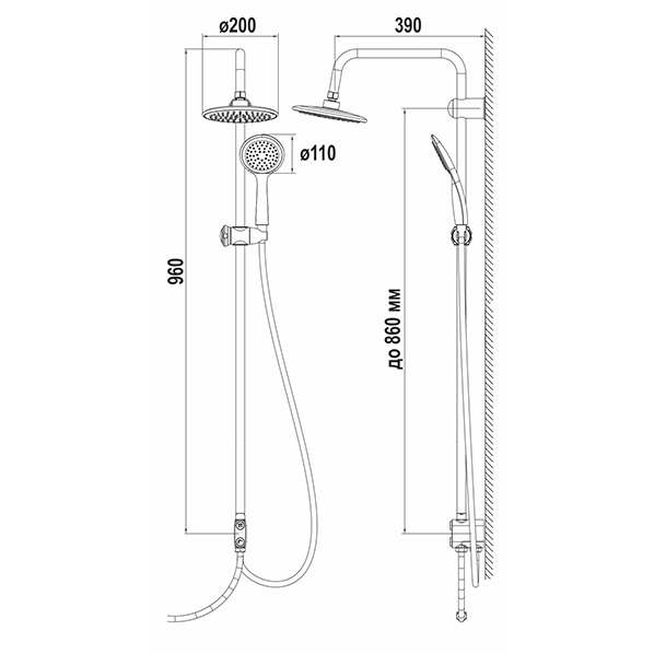 AGD 25.1163 C  Душевая колонна  ARGO kran agd251163c - Вид №1