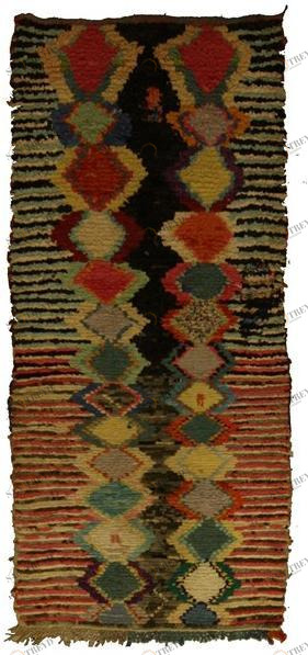 AFOLKI Прямоугольный шерстяной коврик с длинным ворсом и узором Boucherouite Taa1088be