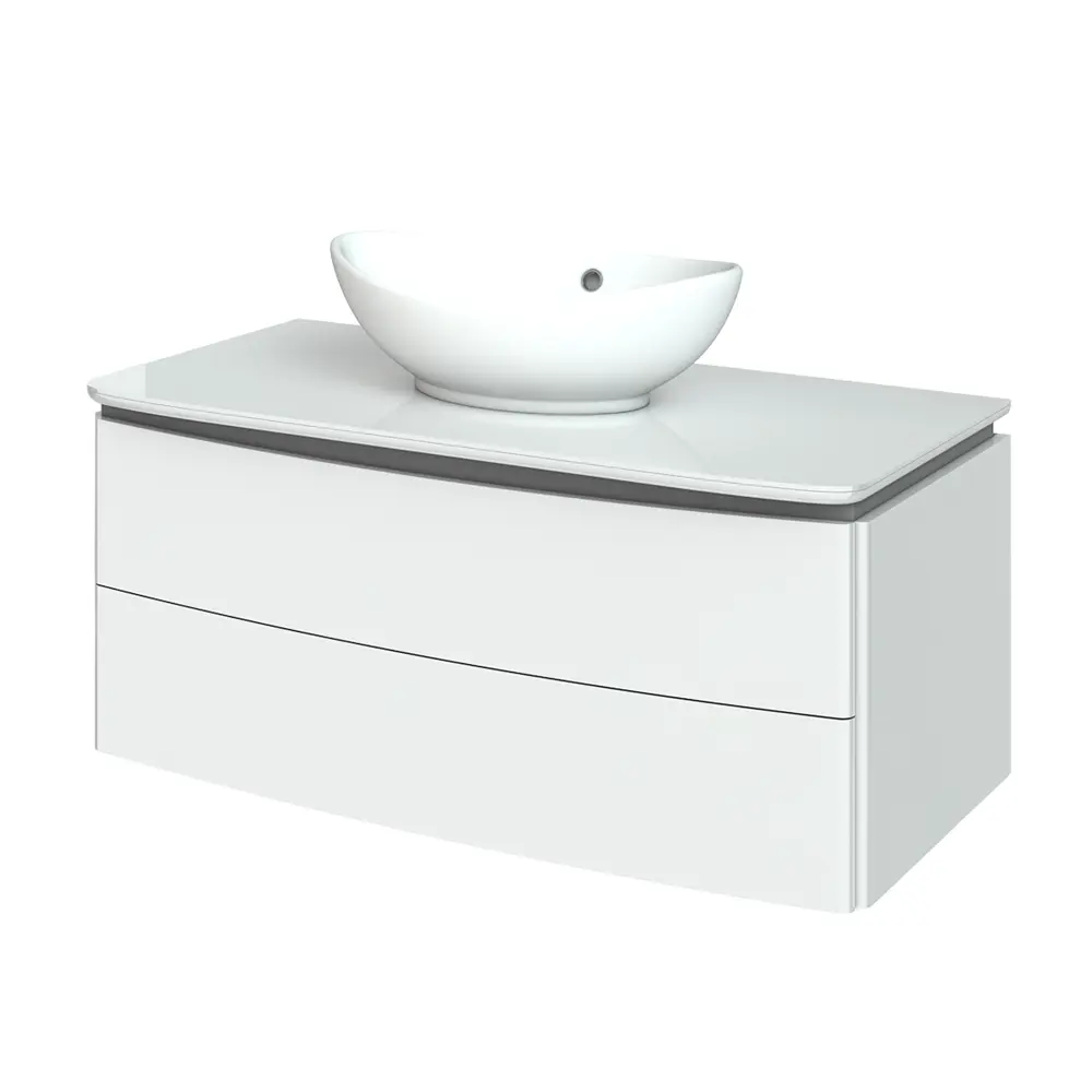 Тумба под раковину подвесная Vigo Cosmo 100 см цвет белый STLM-2159859 - Вид №1