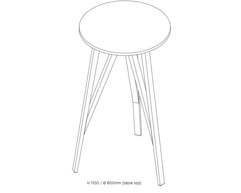 Высокий круглый деревянный стол LOEHR Faber ARCH-00043551 - Вид №4