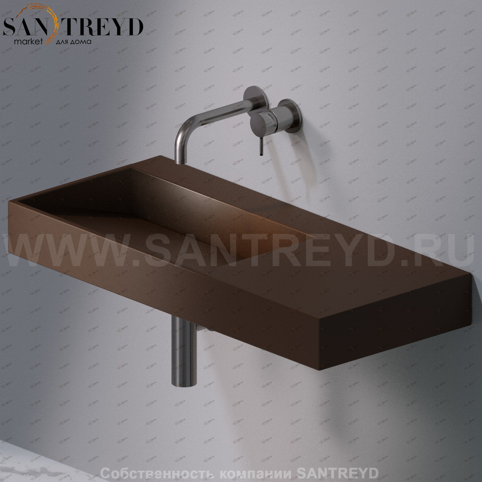 L013T1RPV4.107 Подвесная раковина настенная прямоугольная A. e T. Italia P35 AeT ITALIA