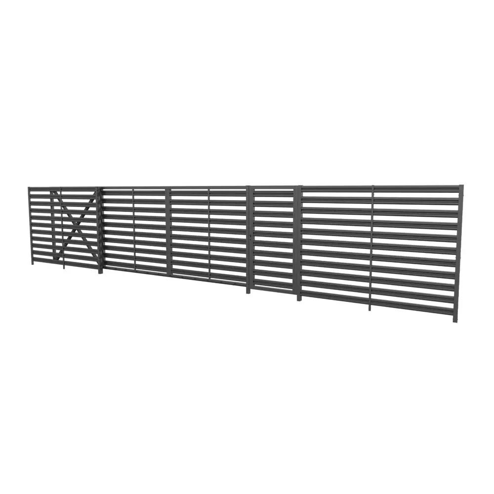 Комплект еврожалюзи для калитки Горизонт 1x2 м серый RAL 7024 антрацит Santreyd STLM-2135637 - Вид №1