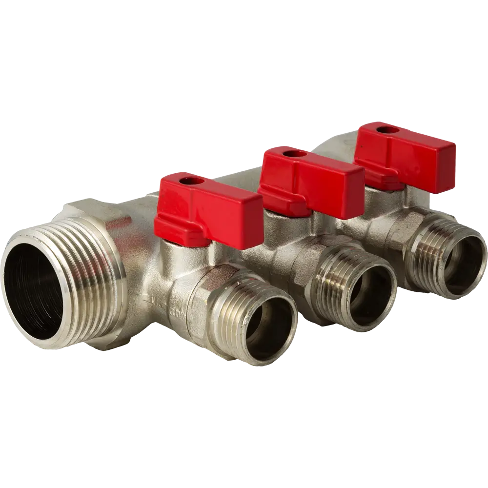 Коллектор с кранами и наружной резьбой Valtec на 3 выхода, 1"x1/2" VTc.580.N.0603 10490947 STLM-2013264 