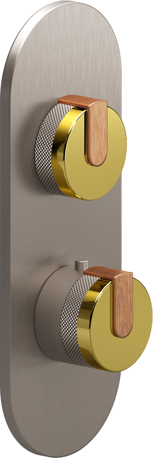 E-8026-R1PBE0-L1BRG-SN-T Планка M-Series с 2 ручками - Внешняя часть GRAFF MOD+