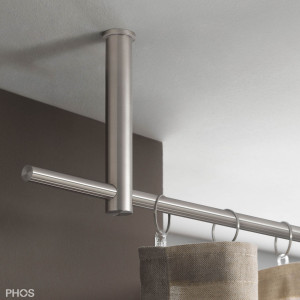 VS20-140-4000-D Комплект карнизов: 400 см с 2 держателями и 1 держателем карниза в качестве центральной опоры (большое расстояние от потолка) PHOS