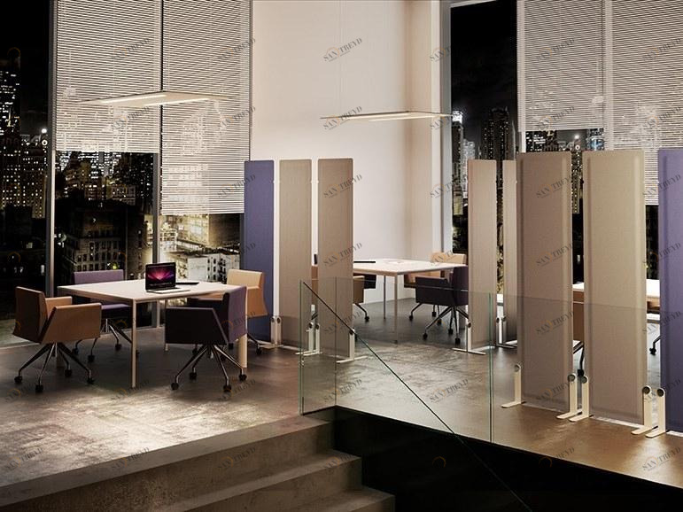 MASCAGNI Отдельно стоящая звукопоглощающая перегородка для офиса из дерева Sound sun-id-1465271