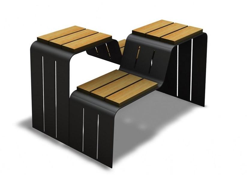 Euroform W Скамья из стали и дерева со спинкой  4520, 4525  - Вид №1