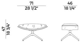 Potocco Поворотная подставка для ног, обитая кожей Cut 910/ppg - Вид №3