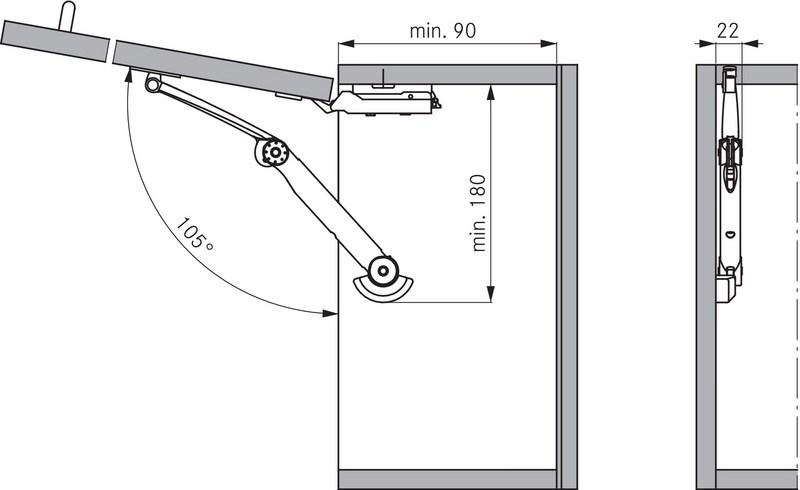 Würth Система открывания дверей Asta a snodo per anta ribalta F151145220/1 - Вид №5